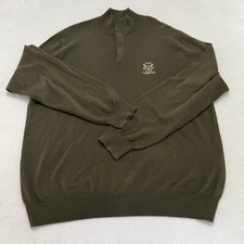 Polo Golf Ralph Lauren Sweater Mens Large Green Cashmere 1/4 Zip Pullover USGA
