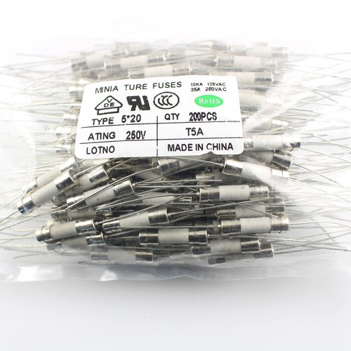 5 piezas fusible de cerámica en miniatura de soplo lento 5x20 mm axial 250V T 5A T5A L - Imagen 4 de 4