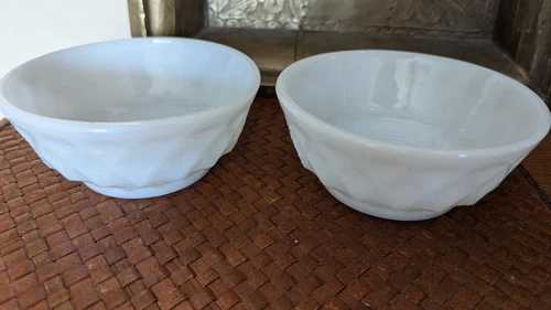 Set Of 2 Anchor Hocking Fire King Kimberly Diamond 5" Cereal Bowls