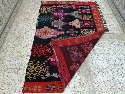 Handmade Moroccan Rug Azilal Wool Rug Beni Ourain Tribal Vintage Carpet - Picture 7 of 7