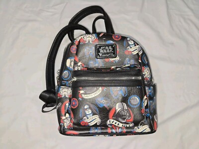 Loungefly Disney Mini Backpack Star Wars Dark Side Bounty Hunter Emperor Tattoo