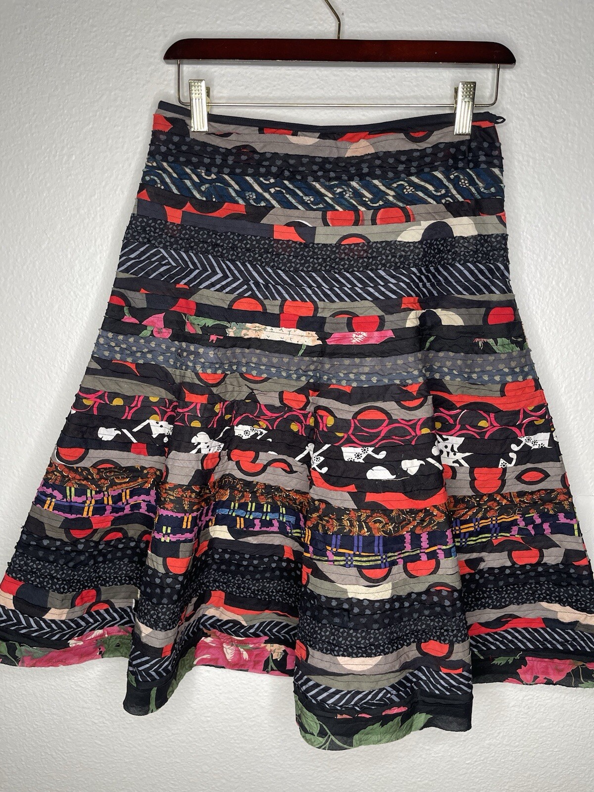 Asha Multicolored Patchwork Skirt Size Small - image 1