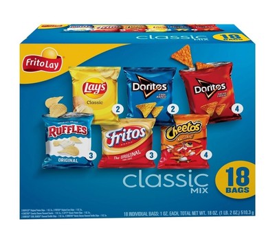 Frito-Lay Classic Mix Variety Pack Snack Chips, 18 Count Multipack Lay's 