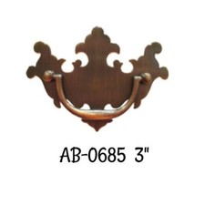 3" Chippendale Early American Style Drawer Pull - Cast Antique Brass