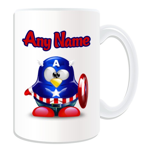 Personalised Gift Captain America Penguin Mug Money Box Cup Movie Hero Avengers - Picture 16 of 20