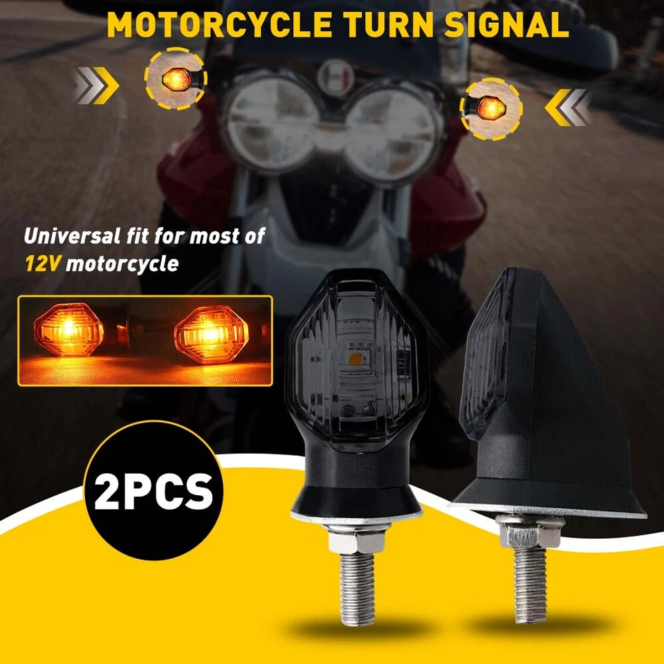Mini LED Intermitente Indicador Luz Ámbar para Motocicleta para Suzuki Honda Foto 4 de 4