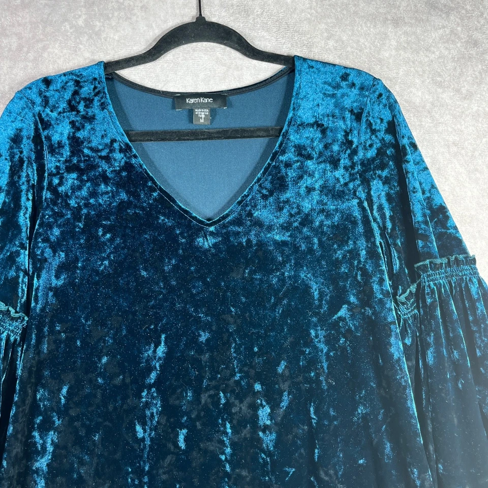 Mini Vestido Karen Kane Para Mujer Medio Azul Terciopelo Gótico Oscuro Romántico Hippie Gitano Foto 2 de 4