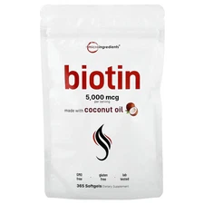 Biotin, 5,000 mcg, 365 Softgels