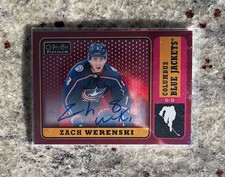 2018-19 O-PEE-CHEE PLATINUM ZACH WERENSKI RETRO RED RAINBOW AUTO #R-12