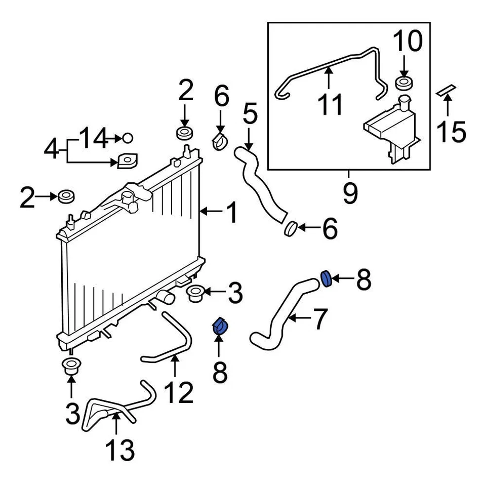 For Nissan Sentra 2000-2019 Nissan 0155800731 Radiator Hose Clamp Foto 4 de 4
