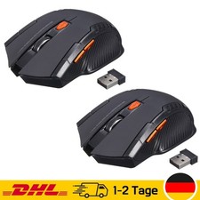 2x Funk Maus Büro Kabellos Wireless Mouse F�...