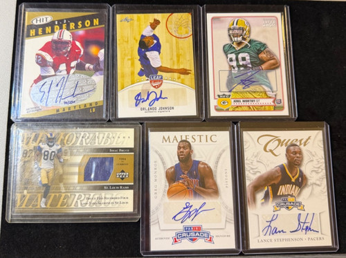 Football & Basketball Hit Lot (6 Cards) 5 Autographs /250 & Game Used Jersey Lot