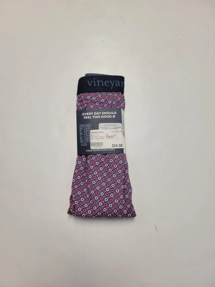Nova Roupa Íntima Boxer Clássica VINEYARD VINES Masculina PEQUENA P Azul Estampa Vermelha - Imagem 4 de 4