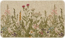 Wildflower Spring Floral Doormat, Flowers Summer Home Decor Low-Prof