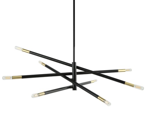 Dainolite WAN-548P Wand 8 Light 50"W Sputnik Chandelier - Black