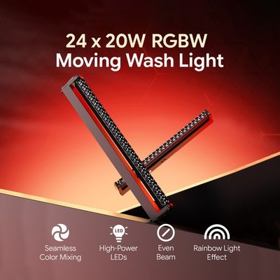 480W 24LED Moving Head Bar Light DMX RGBW Beam Stage Lighting Party Disco Light
