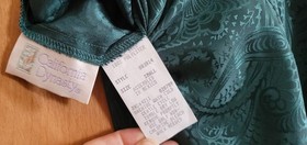 NWOT Vintage California Dynasty Dark Green Long Strappy Nightie Size Small