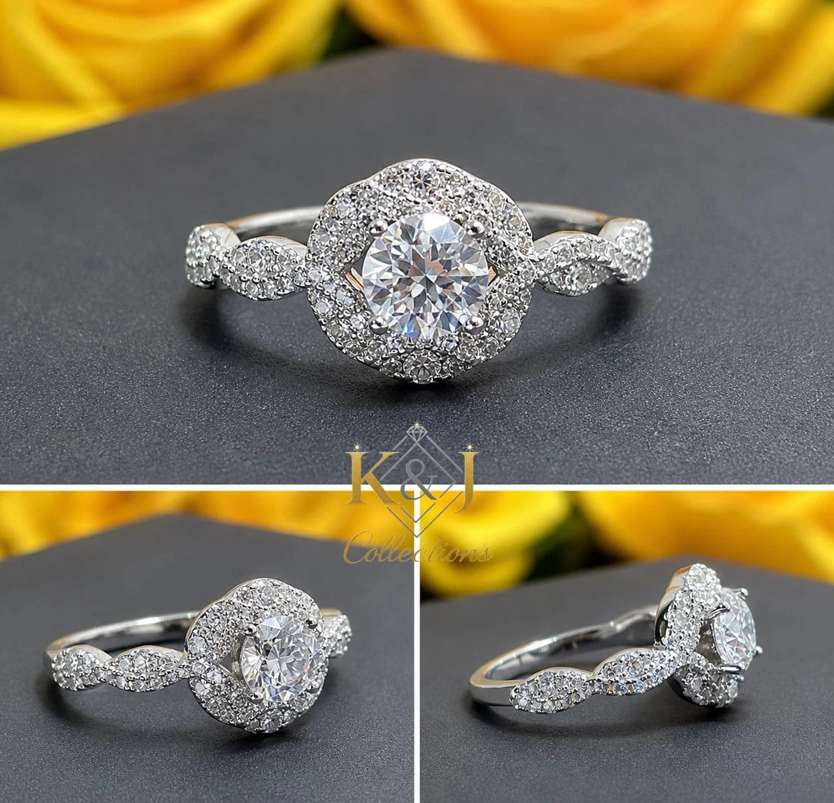 Moissanite Engagement Ring 8 Ring Engagement Rings for sale  1.25CTW VVSD white gold filled moissanite ring. Size 6 main image 2