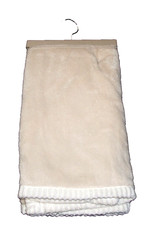 Chick Pea Beige Cream Blanket Ivory Ribbed Trim Sherpa NEW WITHOUT TAGS