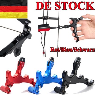 4 Finger 360° Release Aids Drehen Daumenabzug Einstellbar für Compoundbogen Jagd