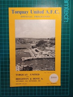 Torquay United v Brighton 1954 Vintage Football Programme Plainmoor 3d