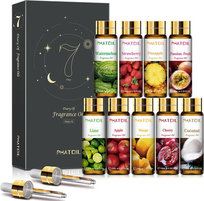 9PCS Fruity Essential Oils Gift Set, 10Ml Fragrance Oils for Soap, Candles, Diff