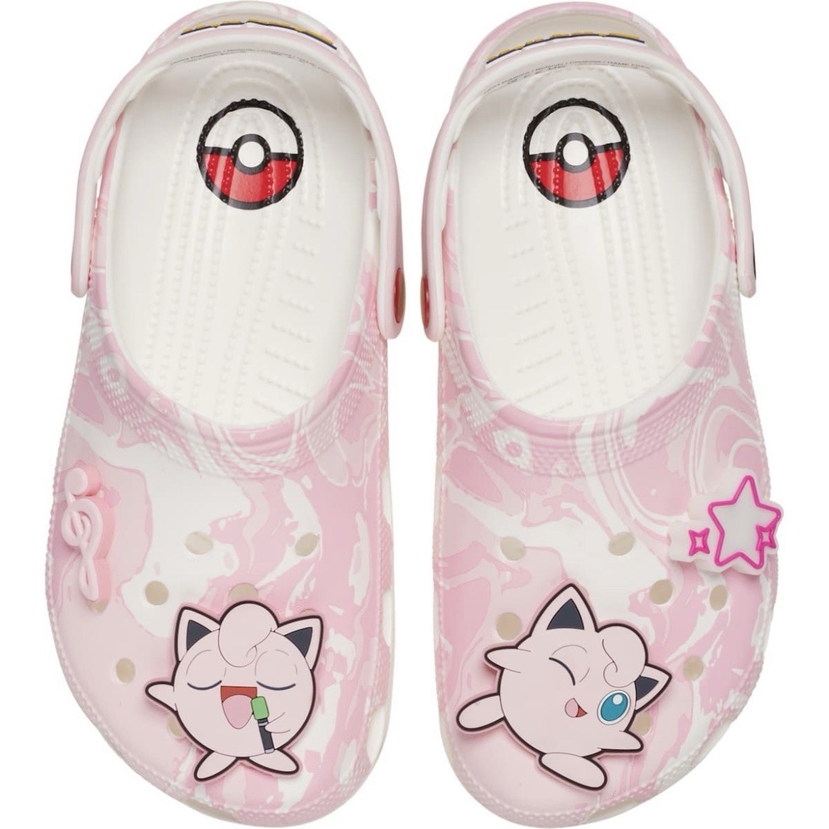 Crocs Pokemon Jigglypuff Classic Clogs White Pink Light Up Men Size 8 - Women 10