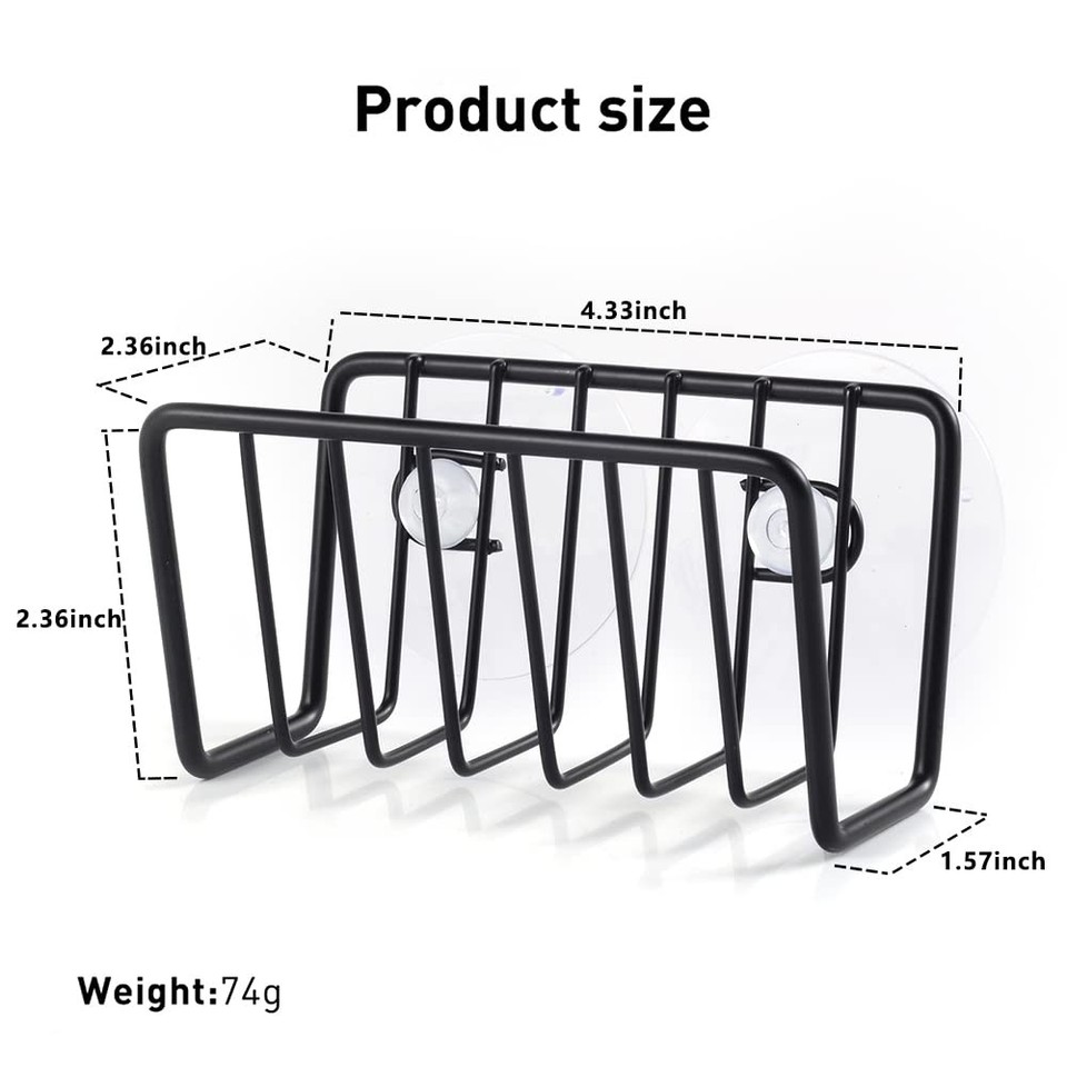 Sponge Holder for Kitchen Sink Suction Cup Rack Sink Quick Drying Open ...