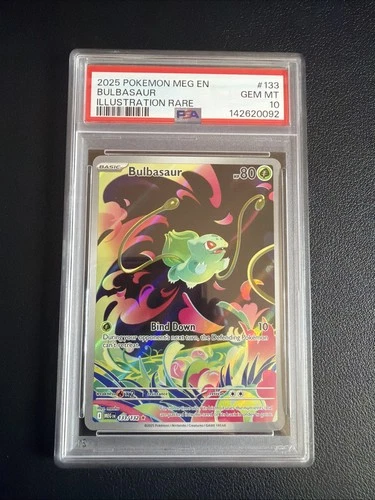 2025 Pokemon Mega Evolution #133 Bulbasaur Illustration Rare IR PSA 10 649