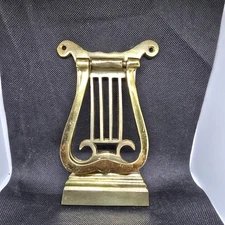 Vintage Brass Harp Door Knocker Stamped Japan On Back