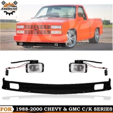 New Front Bumper Lower Valance w/ Fog Light For 1988-2000 Chevy & GMC C/K Series