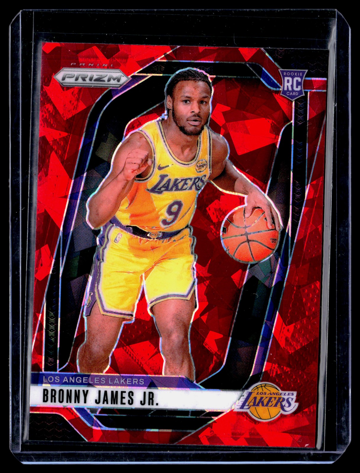 2024-25 Panini Prizm Prizms Red Ice Bronny James Jr. #243 Los Angeles Lakers