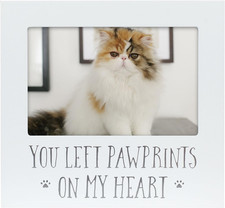 You Left Pawprints on My Heart Pet Memorial Picture Frame, Dog or Cat Sympathy