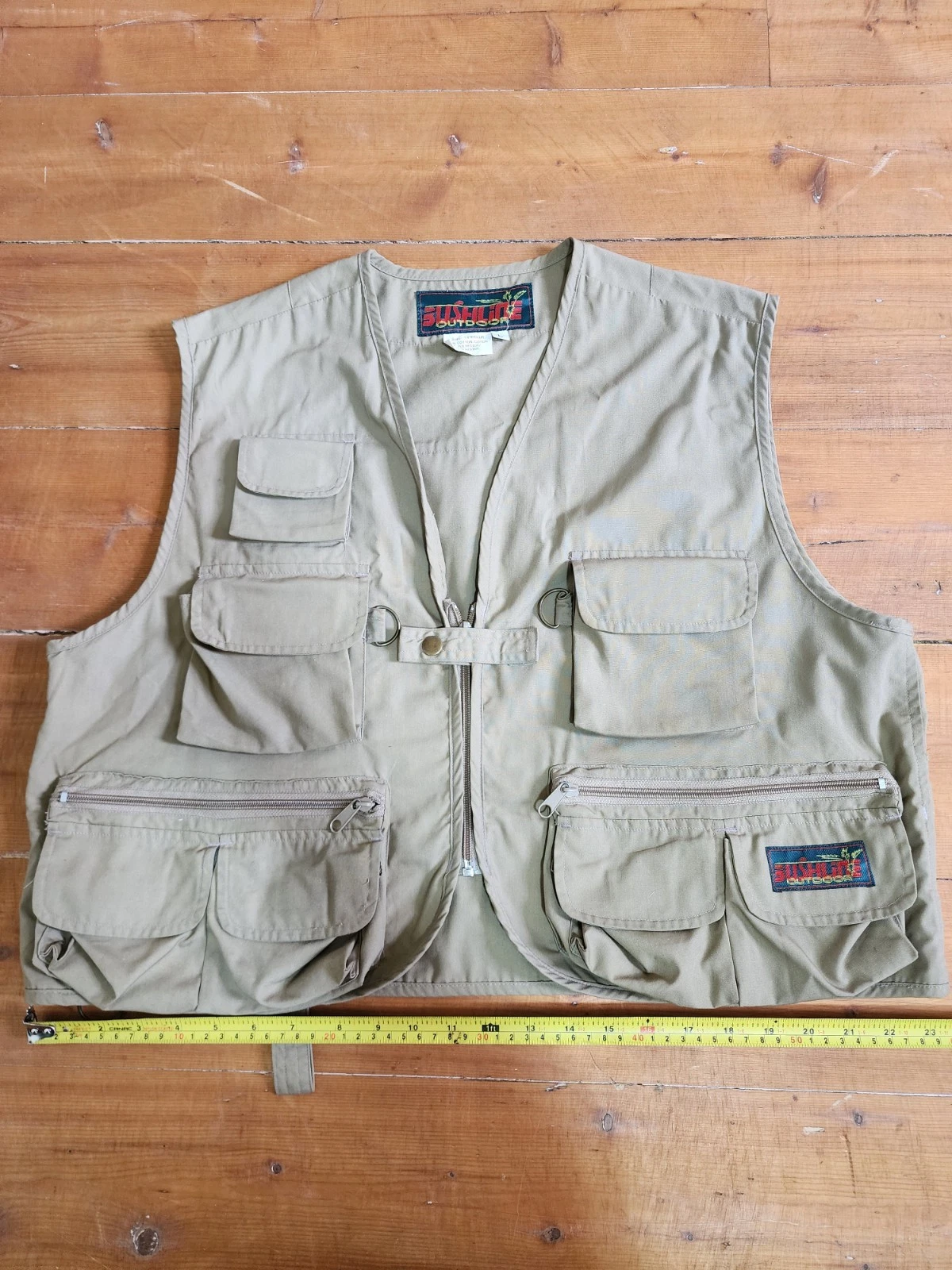Bushline Outdoor Fishing Hunting Vest Size Large Lightly Worn Beige