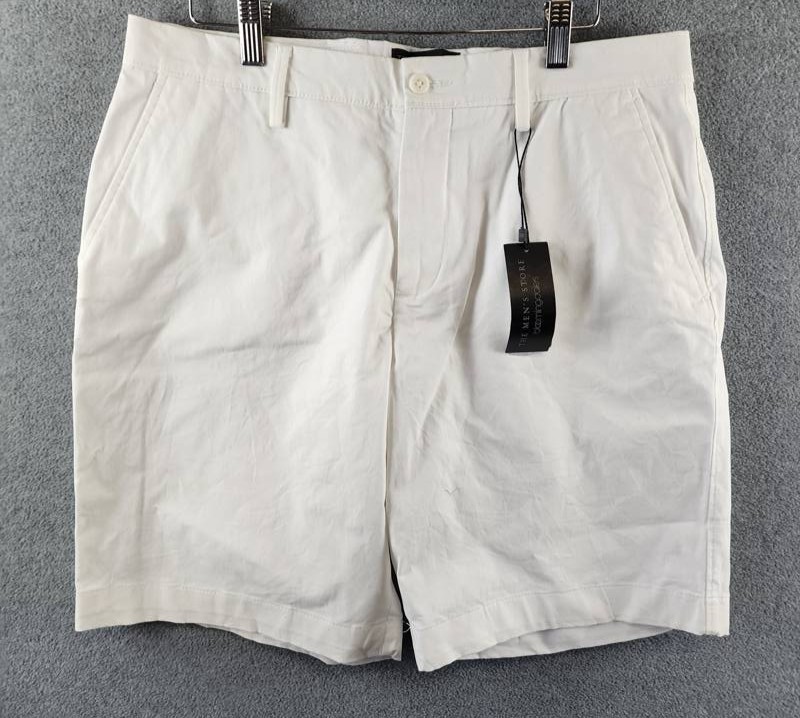 The Mens Store at Bloomingdales Twill Regular Fit Shorts 33 White Side Pocket 9090₽