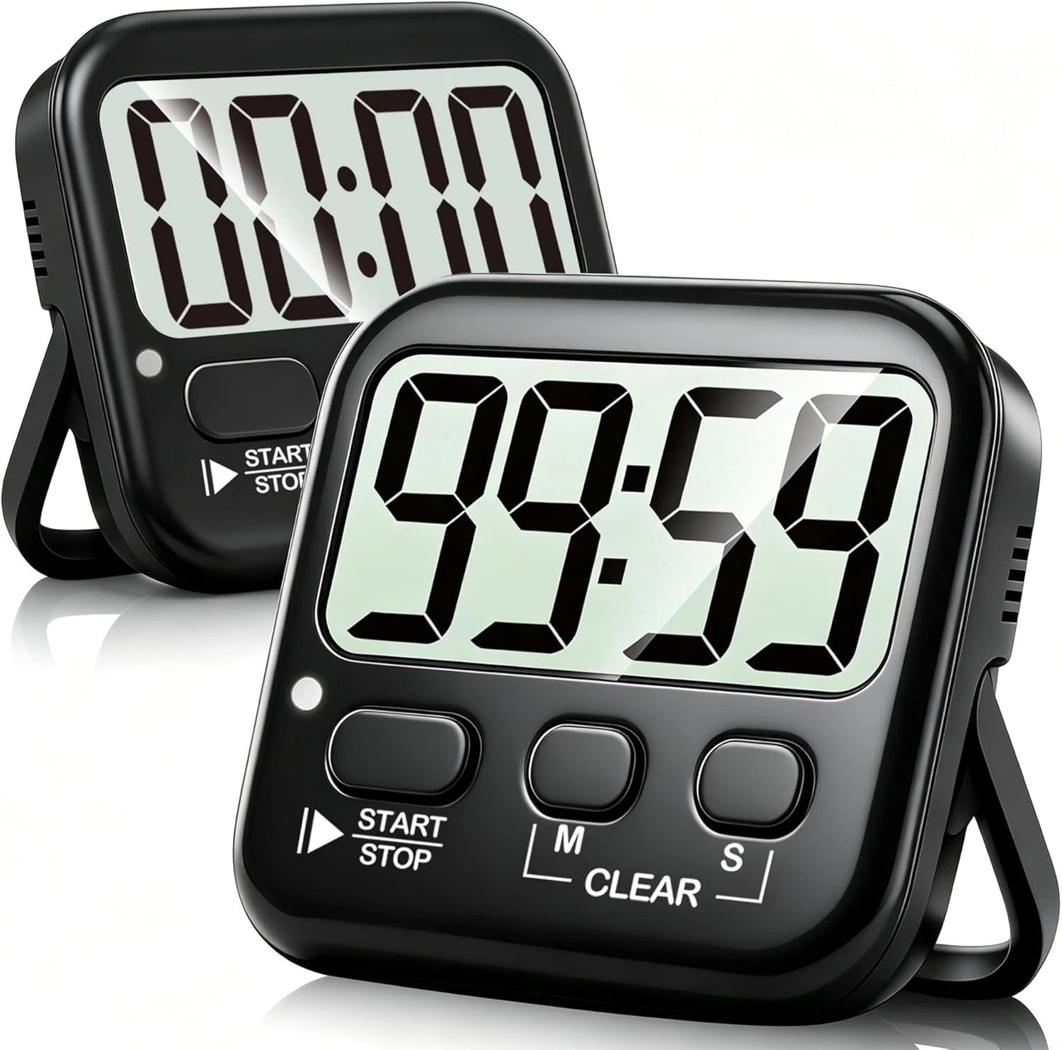 2 Pack Digital Kitchen Timer Magnetic Countdown Timer for Cooking Study Kids