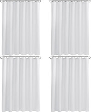 Fabric Shower Curtain Liners 4 Pack - W72 X H72 - Washable Water Resistant Clo
