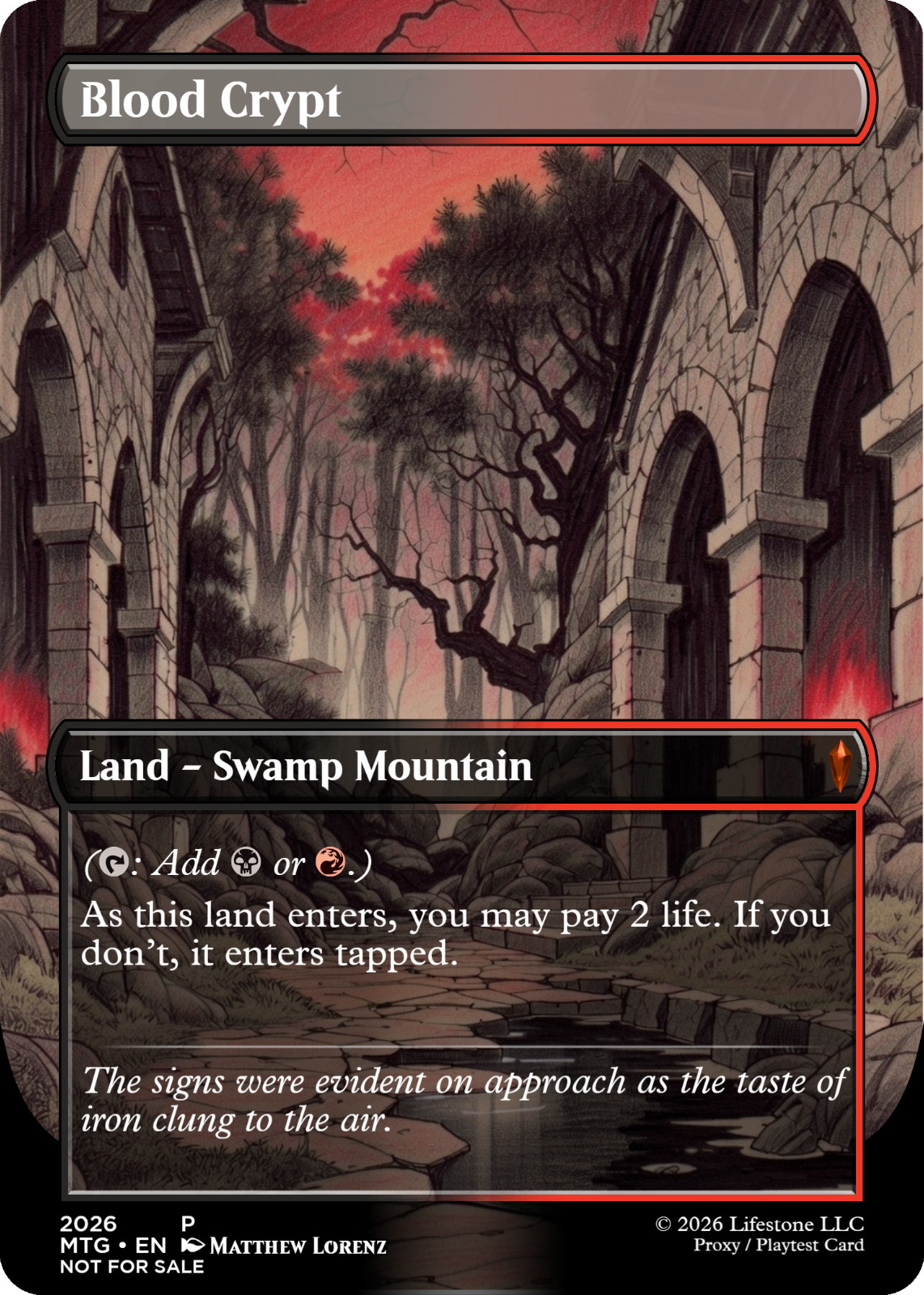 Blood Crypt - Borderless - Premium Quality - Not Tournament Authorized