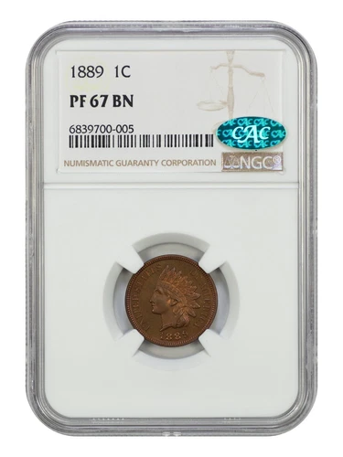 1889 1C NGC/CAC PR67BN - Indian Cent - Popular Proof Indian