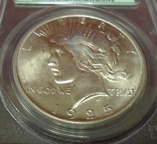1925 United States Peace Silver Dollar PCGS MS 64 Old Holder