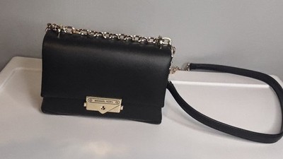 Michael Kors Cece Bag Small Convertible Flap Xbody Black Vegan Purse