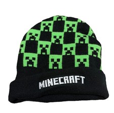 Minecraft Green Black Pixel Minecraft Gamer Beanie Stocking Cap One Size 2023