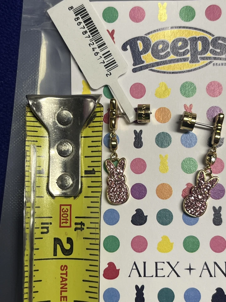 Pendientes Alex and Ani Easter Peeps Crystal Bunny Nuevos Foto 3 de 4