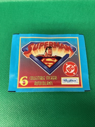 1996 Superman Animated Series Sticker Pack Brand New Sealed Skybox - Picture 1 of 2