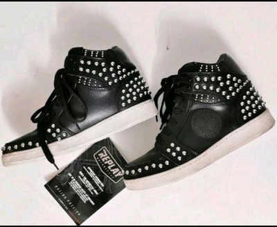 Replay Ares Studs Biker Motorradschuhe Damen Sneaker in 38