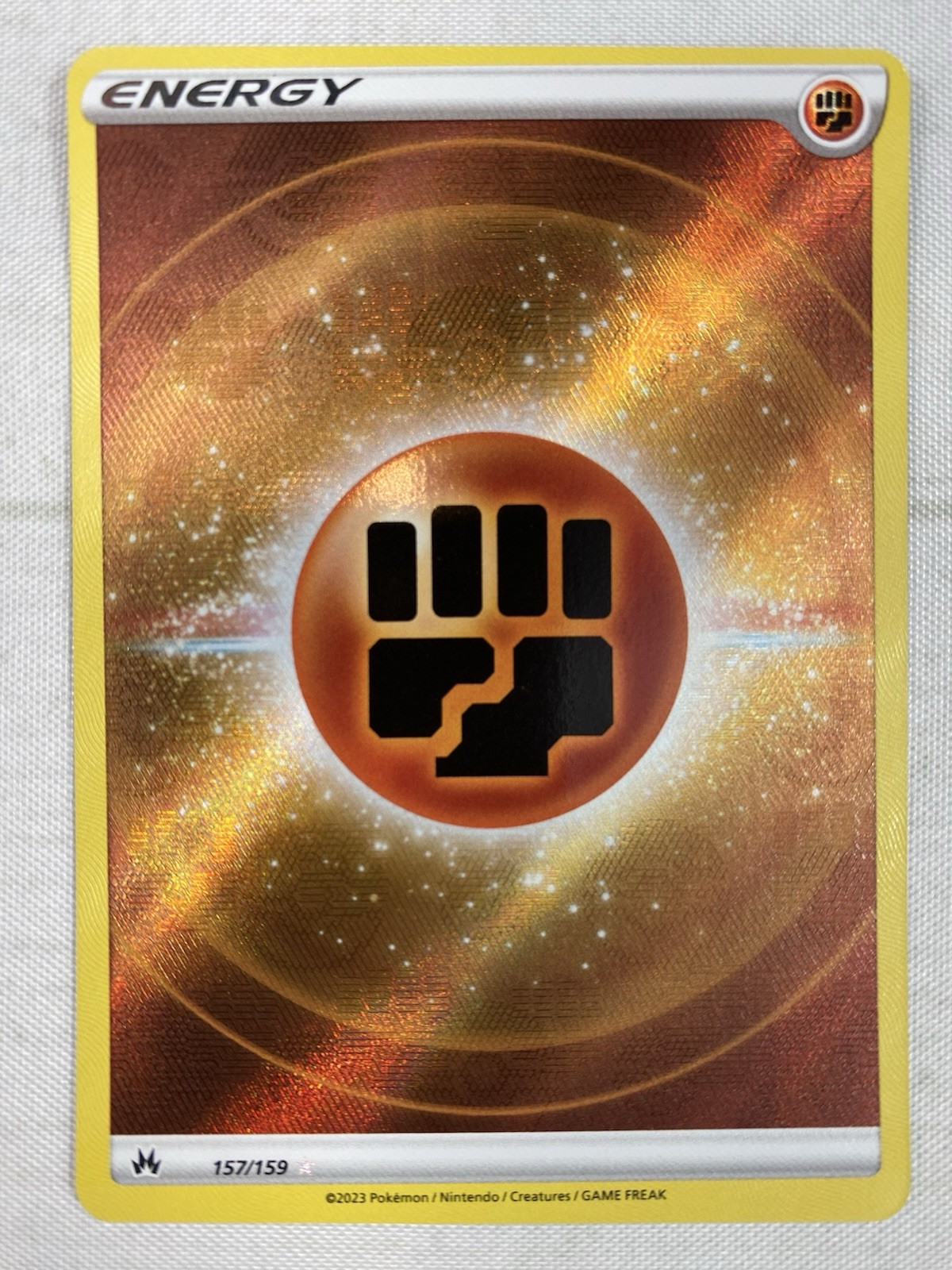 Pokemon Crown Zenith Fighting Energy 157/159 Texture Full Art Holo NM