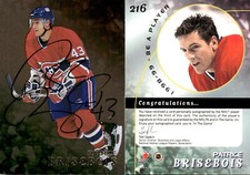 1998-99 Be A Player Autographs Gold #216 Patrice Brisebois - NM-MT