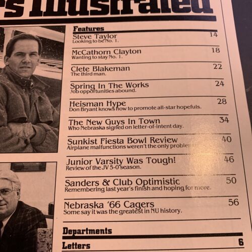 1986 Nebraska Football Huskers Illustrated Magazine-march/april Doug Dubose - Picture 3 of 24