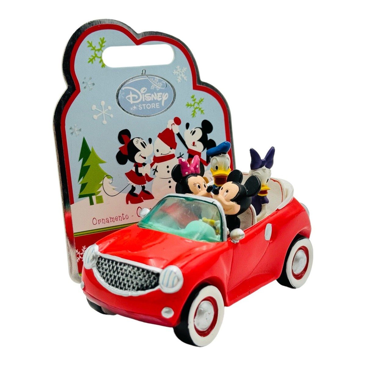 Disney Mickey & Minnie Donald & Daisy In Red Car on a Road Trip