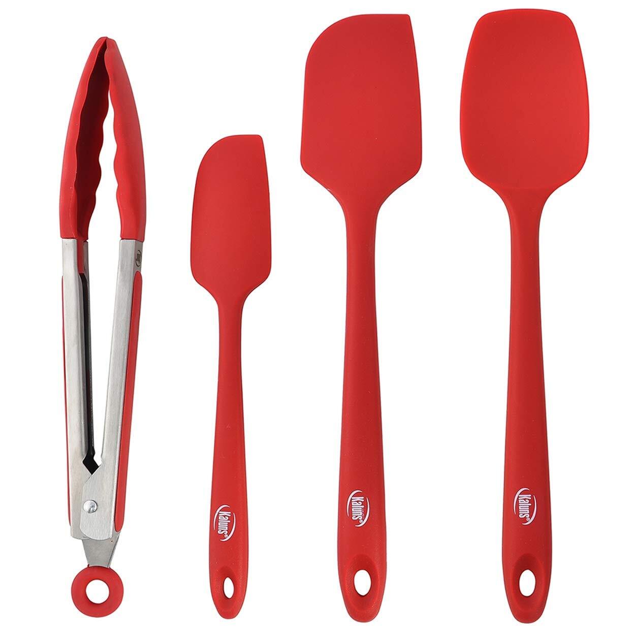 High-Heat Silicone Spatula Set of 4 - 600°F Safe Nonstick Cooking Utensils
